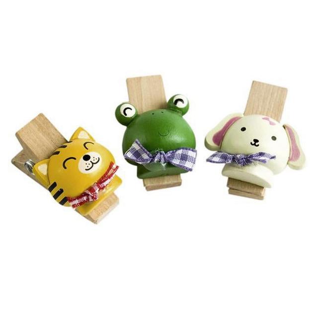 Naughty Animals-2 - Wooden Clips - Wooden Clamps - Mini Clips (Set of 3)