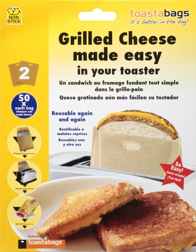Toastabags  Twin Pack - Grilled Cheese in Your Toaster No Fuss No Mess - Reusable 50 Times - Pack of 3