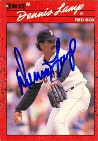37439 Dennis Lamp Autographed Baseball Card Boston Red Sox 1990 Donruss No. 423