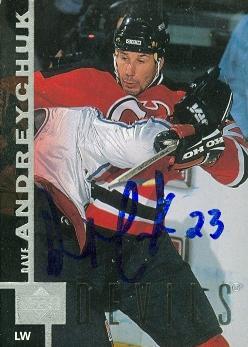 62573 Dave Andreychuk Autographed Hockey Card New Jersey Devils 1997 Upper Deck No. 96