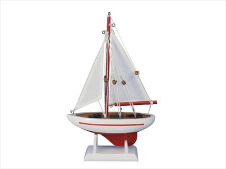 Sailboat9-104 Pacific Sailor Red 9 in. Model Ship Decorative Accent
