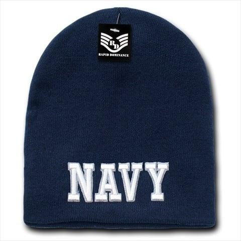 S90-NAV-TXT Classic Military Work Beanies- Navy Text