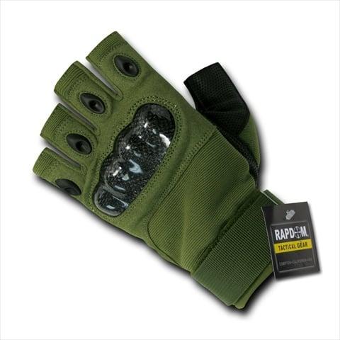 T42-PL-OLV-04 Half Finger Knuckle Glove - Olive Drab- Extra Large
