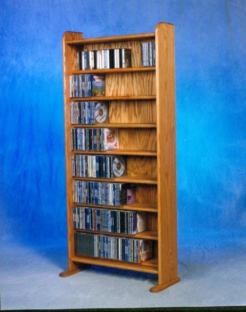 Solid Oak 8 Shelf CD Cabinet