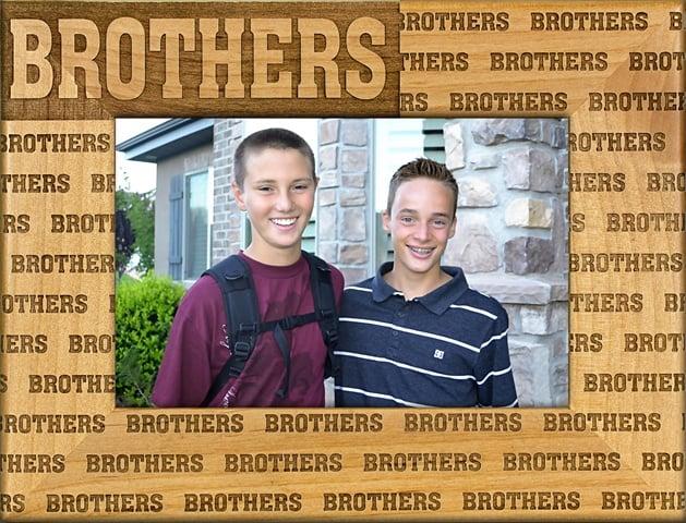 Giftworks Plus FAM5026 Brothers - Repeating- Alder Wood Frame- 5 x 7 In