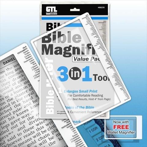 G T Luscombe 63551 Magnifier 3 In 1 Bible Magnifier Value Pack 6X9