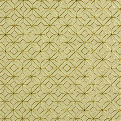 54 in. Wide Light Green And Orange Geometric Small Scale Diamonds Upholstery Fabric - Light Green And Orange - 54 in.