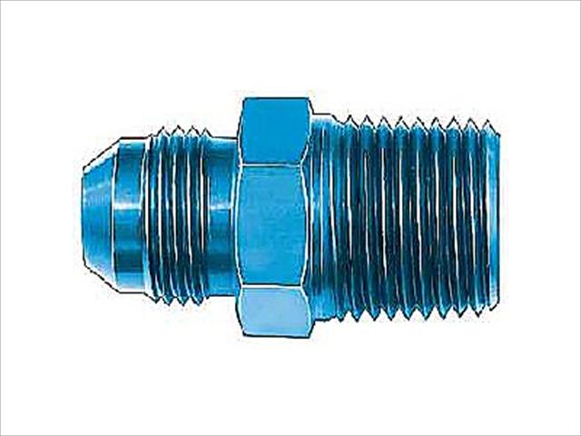 FCM2000 -3An Straight Blue Anodized Aluminum Male An To Pipe Adapters