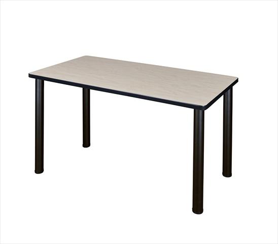 MT4224PLBPBK 42 X 24 In. Kee Training Table - Maple & Black Post Legs