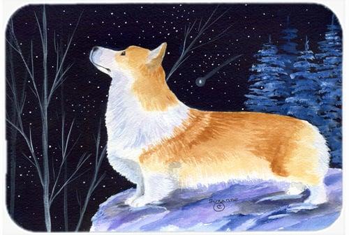Starry Night Corgi Glass Cutting Board - Large
