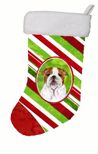 11 x 18 in. Bulldog English Winter Snowflakes Christmas Stocking