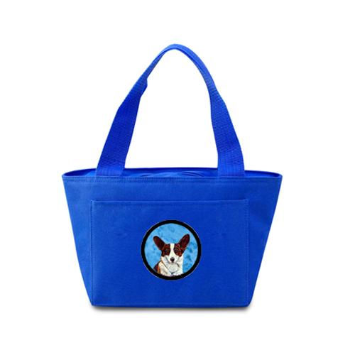 Blue Corgi Zippered Insulated School Washable And Stylish Lunch Bag Cooler