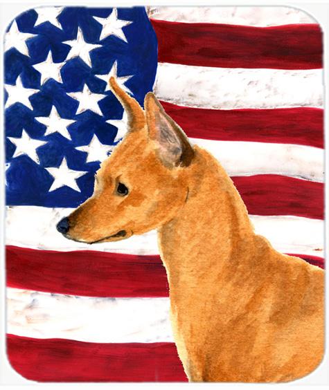 Usa American Flag With Min Pin Mouse Pad- Hot Pad or Trivet