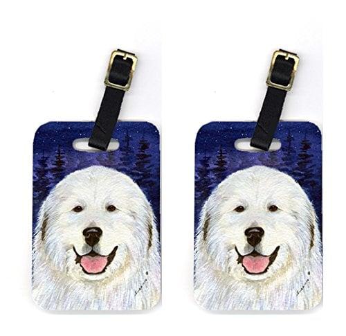 Pair of 2 Great Pyrenees Luggage Tags
