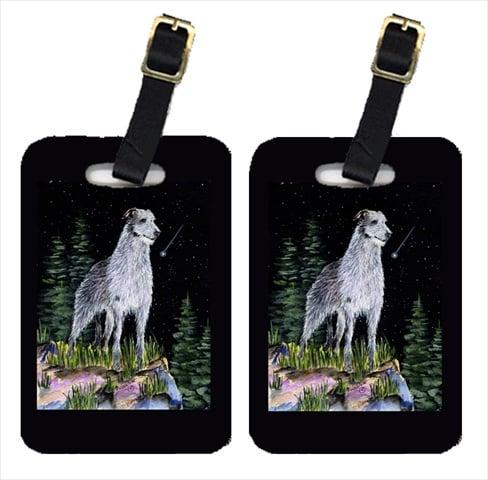 SS8493BT Starry Night Scottish Deerhound Luggage Tags - Pair Of 2