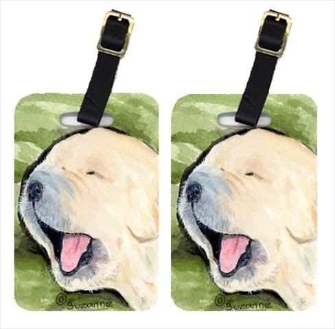 SS8717BT Golden Retriever Luggage Tag - Pair 2- 4 x 2.75 In.
