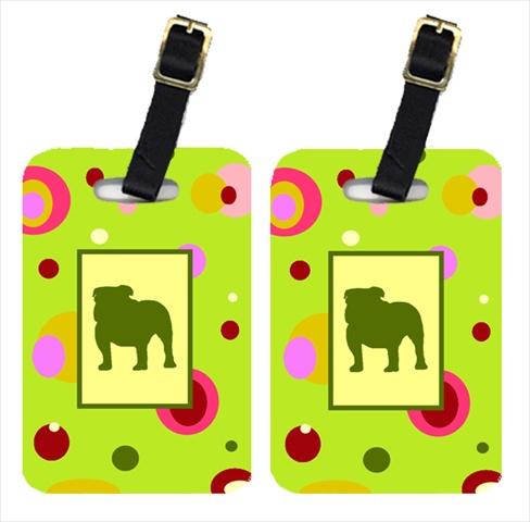 Bulldog Luggage Tag - Pair 2- 4 x 2.75 In.