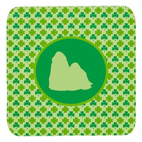 SDK1150-C-FC Shih Tzu Lucky Shamrock Foam Coasters- Set Of 4