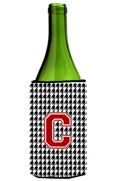 Houndstooth Monogram Initial C Wine Bottle  Hugger