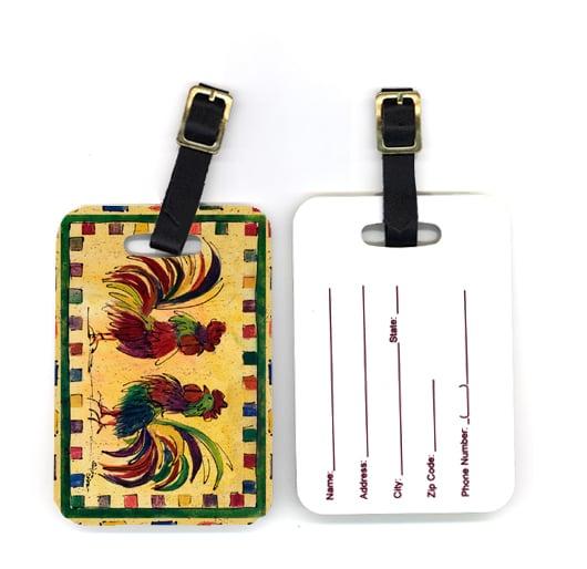 8062BT 4 x 2.75 in. Pair of Bird Rooster Luggage Tag
