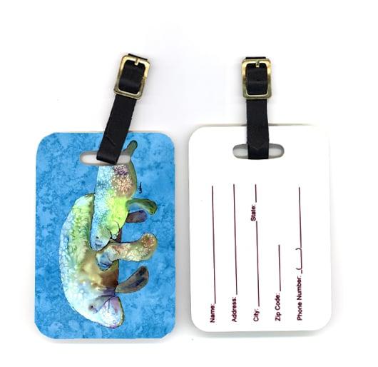 4 x 2.75 in. Pair of Manatee Luggage Tag