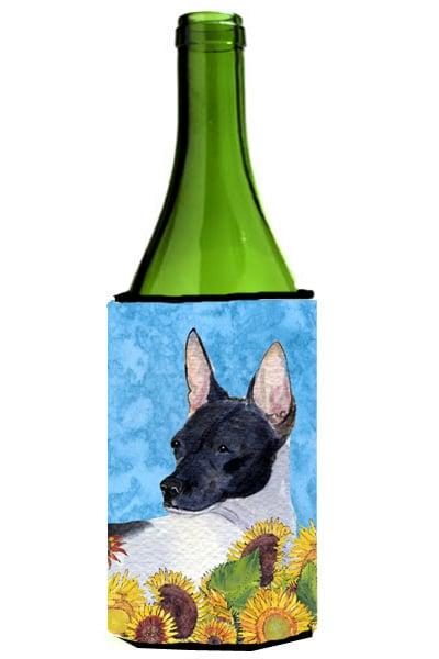 SS4113LITERK Rat Terrier In Summer Flowers Wine bottle sleeve Hugger - 24 oz.
