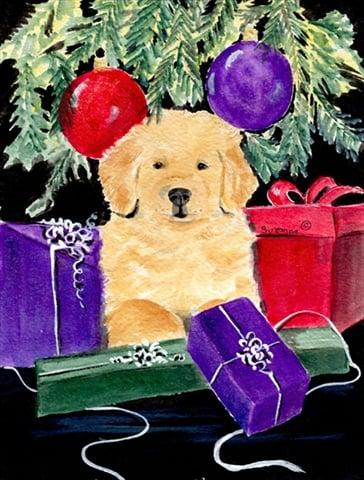 28 x 40 in. Golden Retriever House Size Canvas Flag