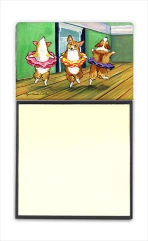 Little Ballerina Corgi Refiillable Sticky Note Holder or Postit Note Dispenser, 3 x 3 In.