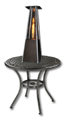 PHSQSS Contemporary Square Design Tabletop Patio Heater With Decorative Variable Flame - Stainless Steel