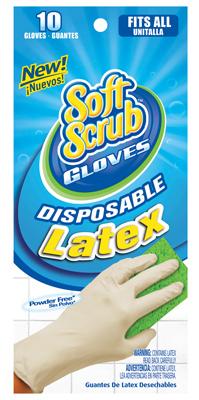 11310-26 Soft Scrub Safety Disposable Latex Gloves- 10 Count