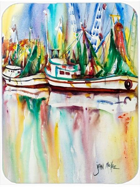 Ocean Springs Shrimp Boats Glass Cutting Board- Large