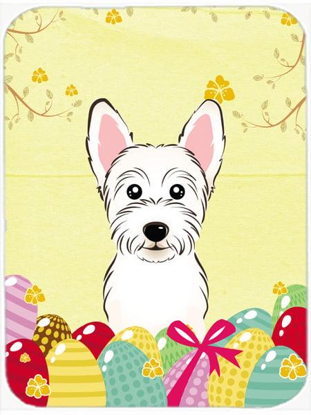 Westie Easter Egg Hunt Glass Cutting Board- Large