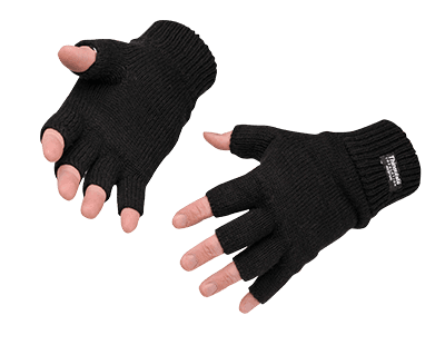 GL14 Fingerless Knit Thinsulate Glove, Black - Regular
