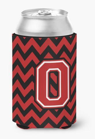 CJ1047-OCC Letter O Chevron Black & Red Can or Bottle Hugger