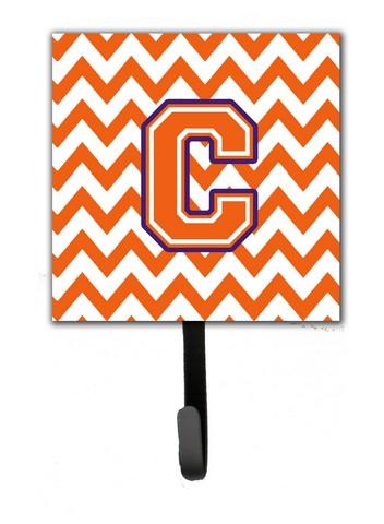 CJ1062-CSH4 Letter C Chevron Orange & Regalia Leash or Key Holder