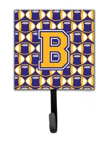 CJ1064-BSH4 Letter B Football Purple & Gold Leash or Key Holder