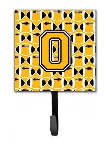 CJ1080-OSH4 Letter O Football Black, Old Gold & White Leash or Key Holder