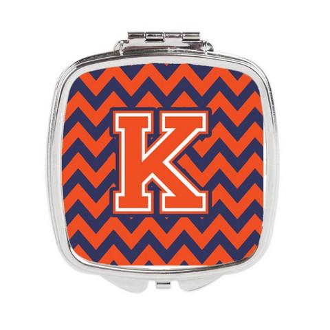 CJ1042-KSCM Letter K Chevron Orange & Blue Compact Mirror, 3 x 0.3 x 2.75 in.