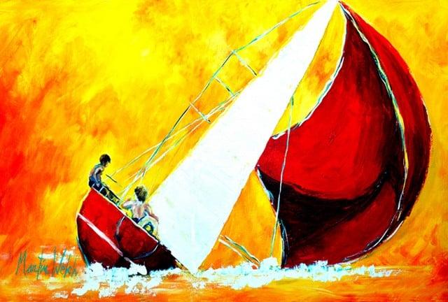 MW1211PLMT Sailboat Break Away Fabric Placemat