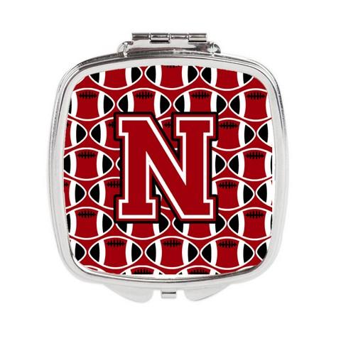 CJ1073-NSCM Letter N Football Red, Black & White Compact Mirror
