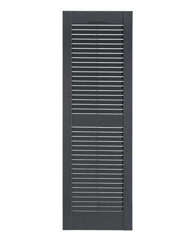 Perfect Shutters  Premier Louver Exterior Decorative Shutter&#44; Dark Gray - 15 x 47 in.