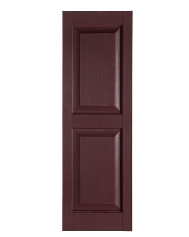 Perfect Shutters  Premier Raised Panel Exterior Decorative Shutters&#44; Burgundy - 15 x 71 in.
