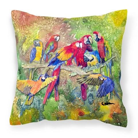 8600-2PW1414 Parrots Galore Fabric Decorative Pillow, 14 x 3 x 14 in.