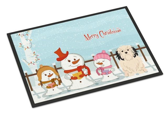 Merry Christmas Carolers Lowchen Indoor or Outdoor Mat 18 x 0.25 x 27 in.