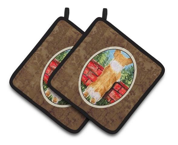 Corgi Pair of Pot Holders 7.5 x 3 x 7.5 in.