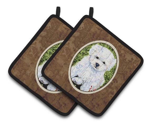Bichon Frise Pair of Pot Holders