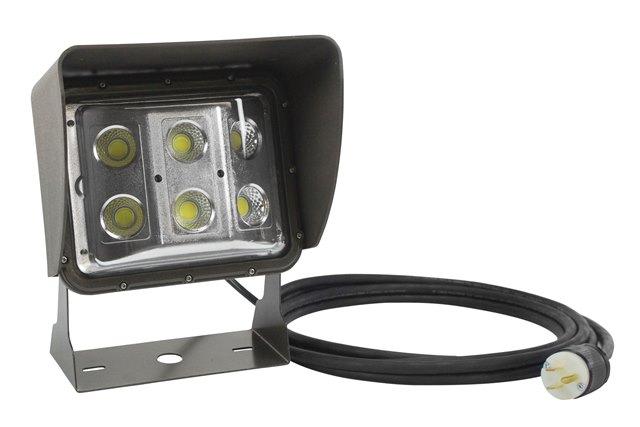 LEDWP-600E-100C-515 60 watt LED Low Profile Wall Pack Light with Glare Shield & 100 ft. Cord, U Bracket Mount