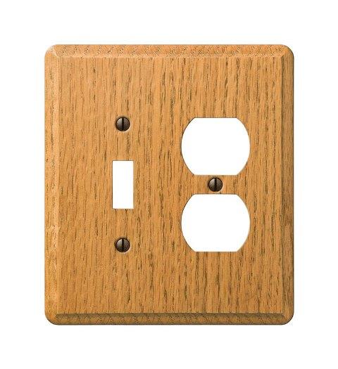 901TDL Contemporary 1 Toggle 1 Duplex Wall Plate  Light Oak