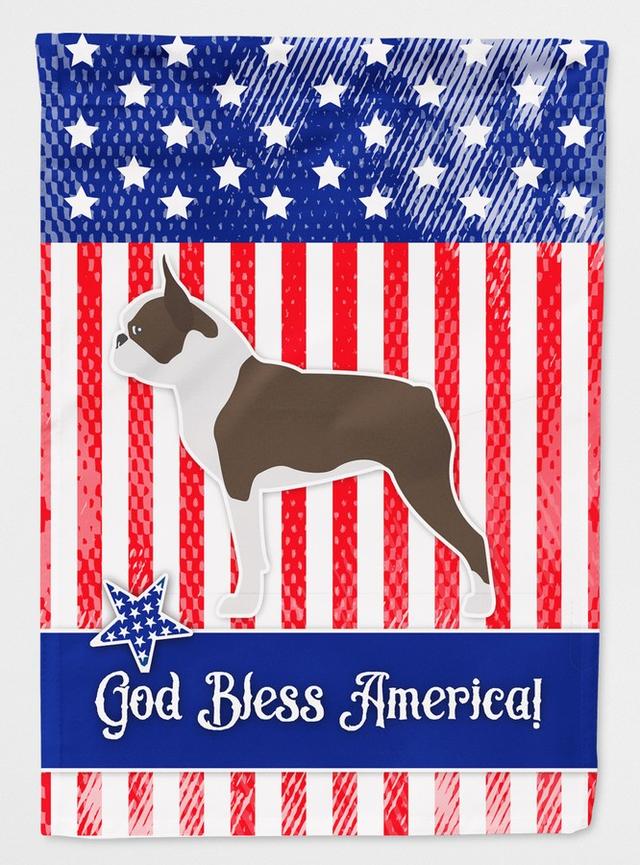 BB3344CHF USA Patriotic Boston Terrier Flag Canvas House Size