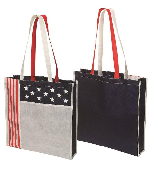 Non Woven USA Tote - Red - White / Blue